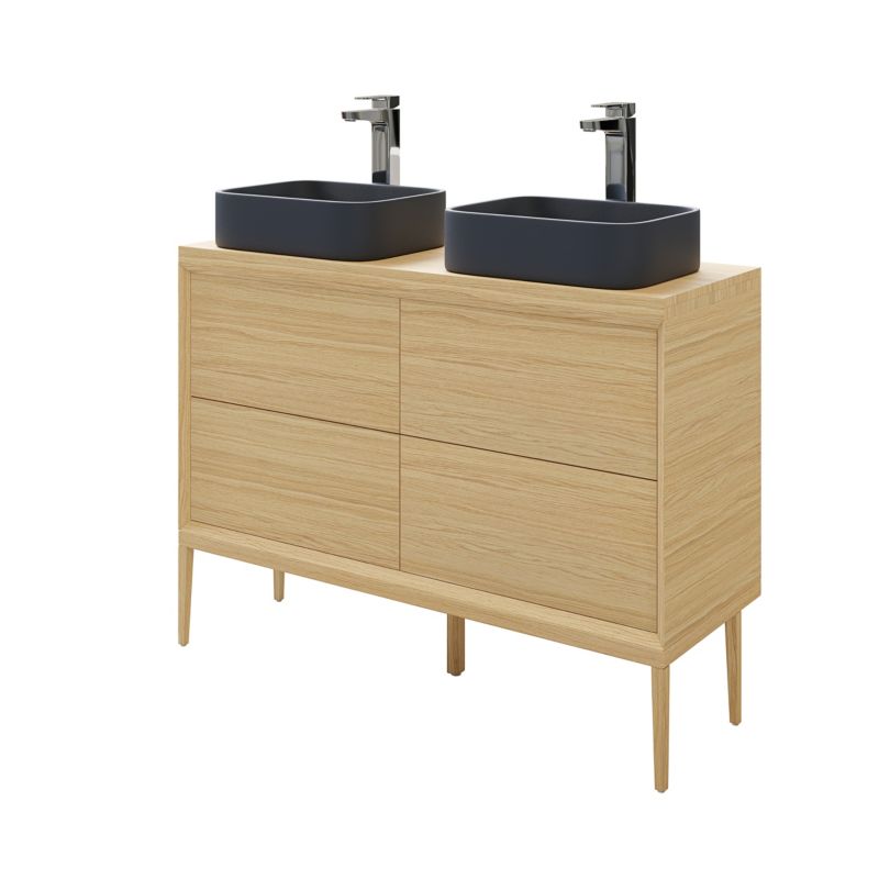 Szafka z szufladami pod umywalkę GoodHome Avela 120 cm drewno