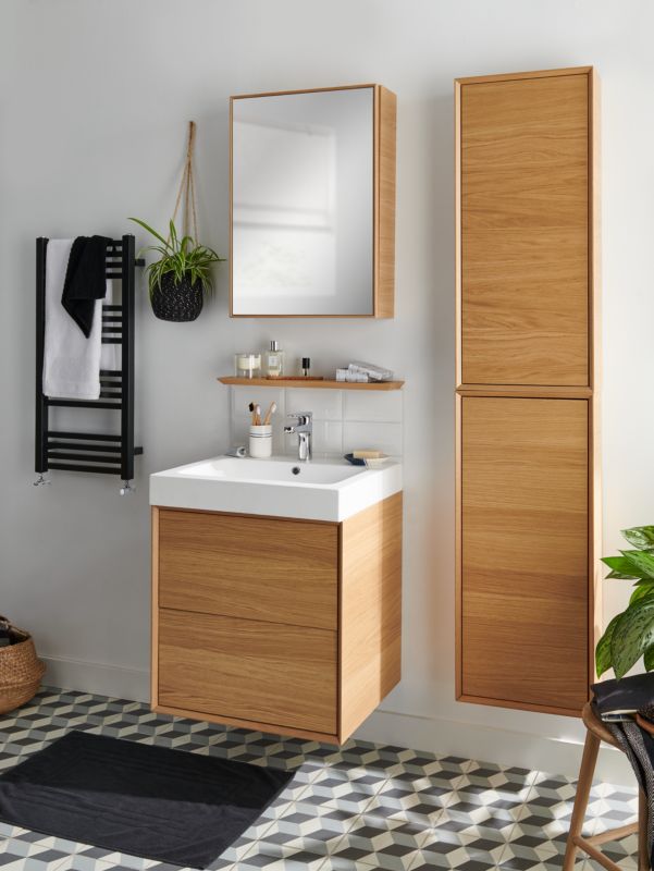 Szafka z szufladami pod umywalkę GoodHome Avela 60 cm drewno