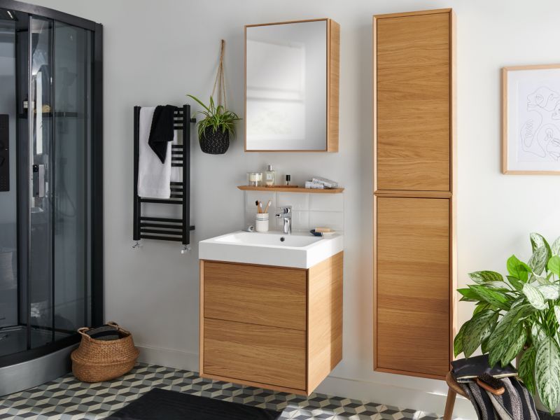 Szafka z szufladami pod umywalkę GoodHome Avela 60 cm drewno