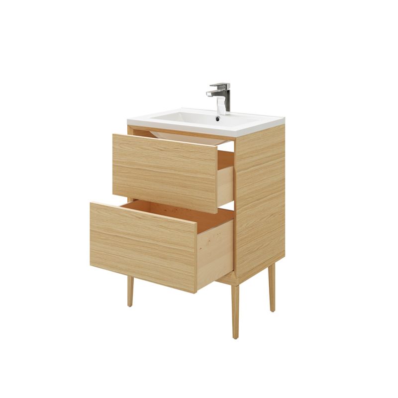 Szafka z szufladami pod umywalkę GoodHome Avela 60 cm drewno