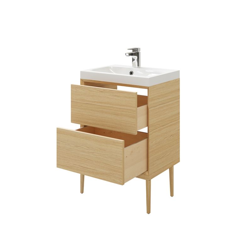 Szafka z szufladami pod umywalkę GoodHome Avela 60 cm drewno