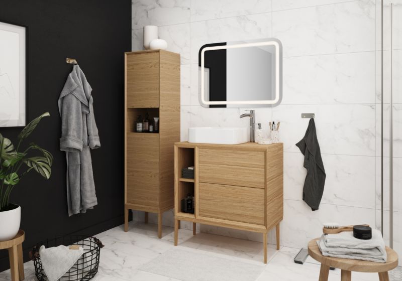Szafka z szufladami pod umywalkę GoodHome Avela 60 cm drewno