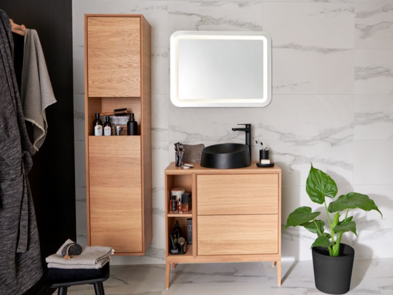 Szafka z szufladami pod umywalkę GoodHome Avela 60 cm drewno