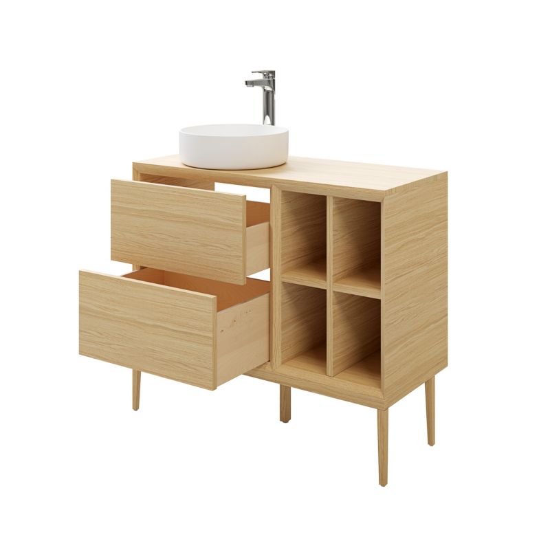 Szafka z szufladami pod umywalkę GoodHome Avela 60 cm drewno