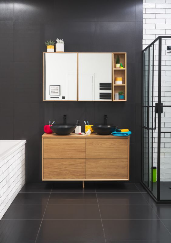 Szafka z szufladami pod umywalkę GoodHome Avela 80 cm drewno