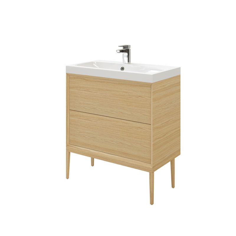 Szafka z szufladami pod umywalkę GoodHome Avela 80 cm drewno