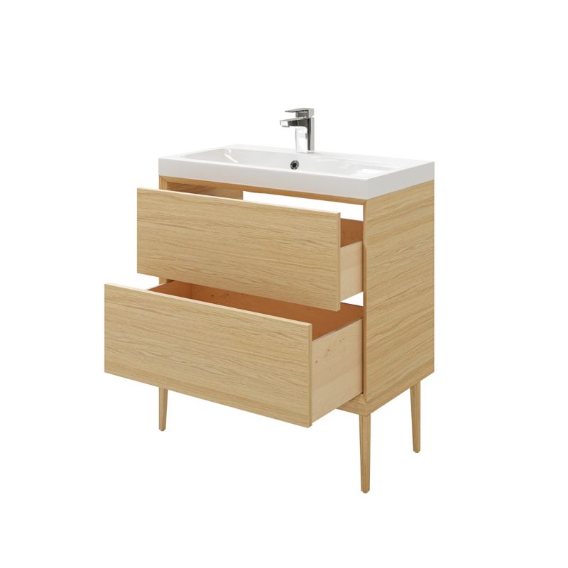 Szafka z szufladami pod umywalkę GoodHome Avela 80 cm drewno