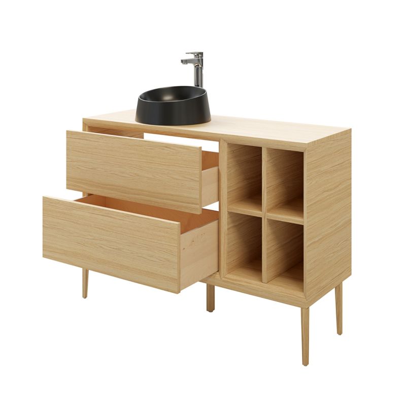 Szafka z szufladami pod umywalkę GoodHome Avela 80 cm drewno