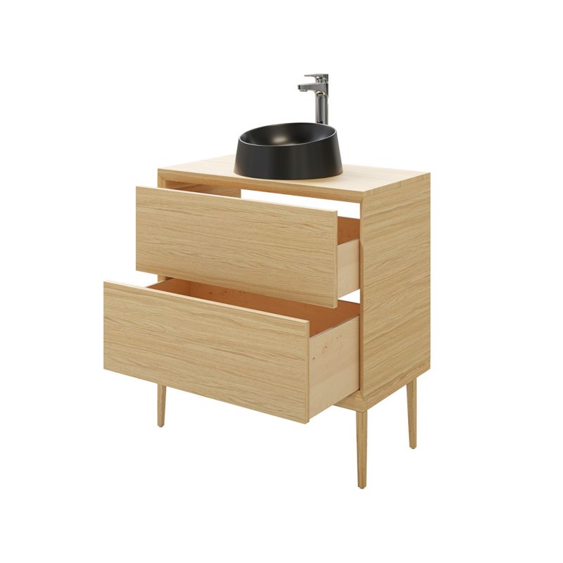 Szafka z szufladami pod umywalkę GoodHome Avela 80 cm drewno