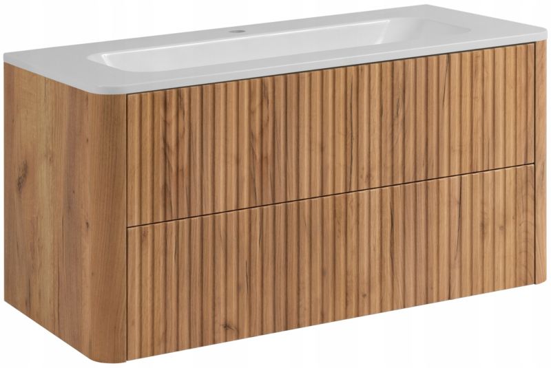 Szafka z umywalką Furnidea 100 cm dąb Craft złoty LINEA 1 szt.
