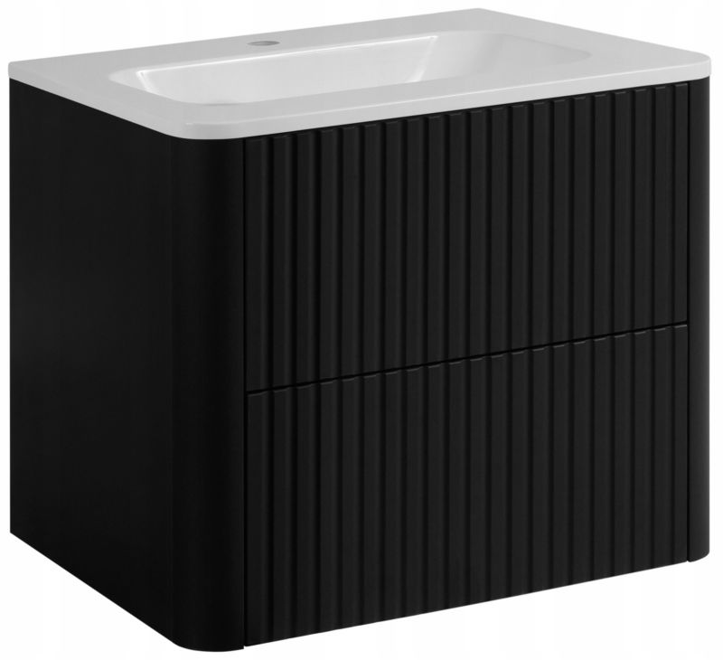 Szafka z umywalką Furnidea 60 cm czarny LINEA 1 szt.