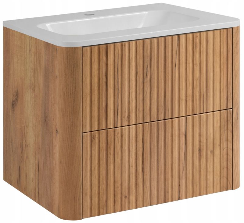 Szafka z umywalką Furnidea 60 cm dąb Craft złoty LINEA 1 szt.