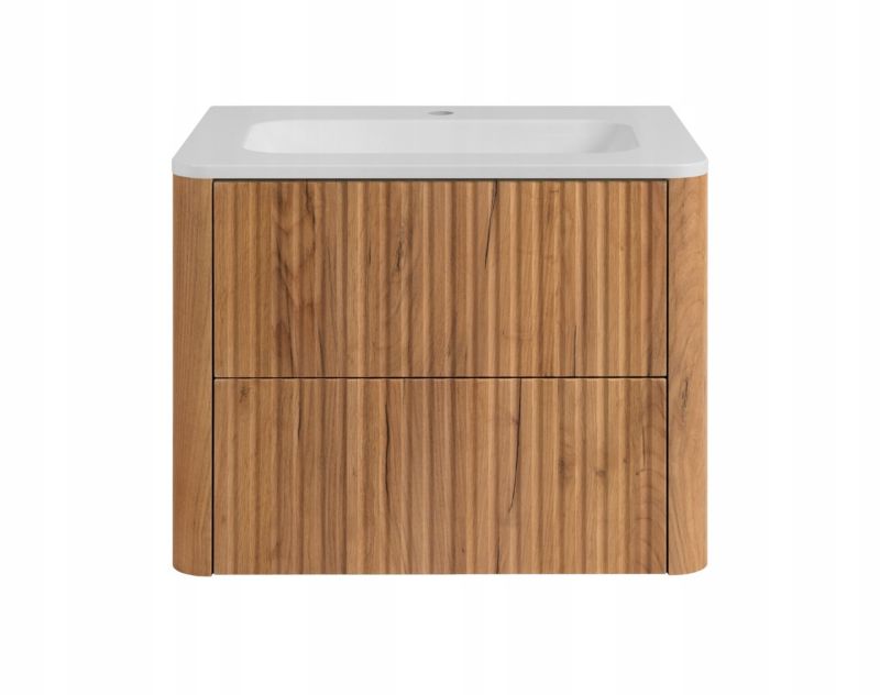 Szafka z umywalką Furnidea 60 cm dąb Craft złoty LINEA 1 szt.