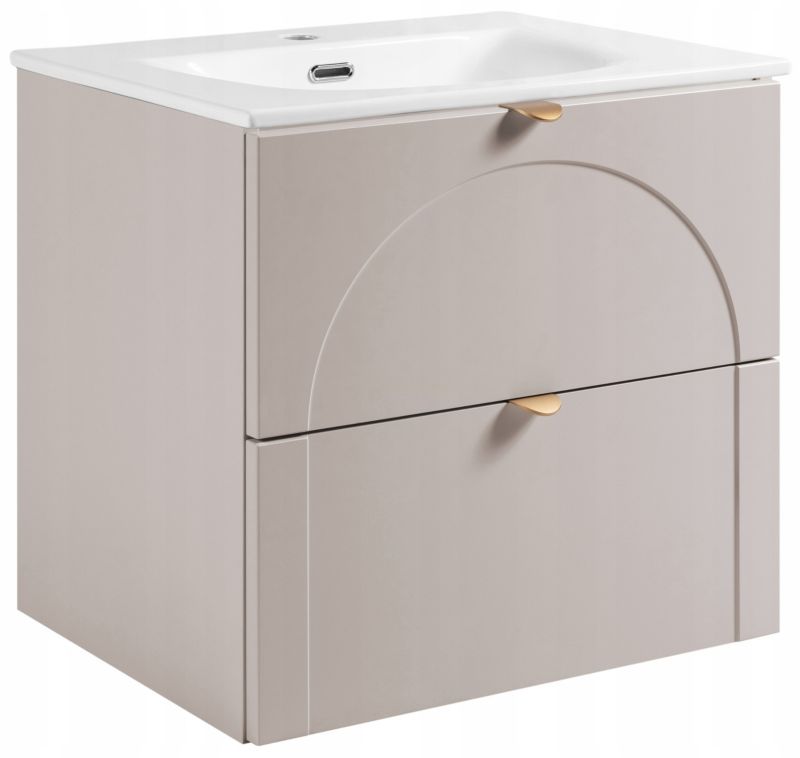 Szafka z umywalką Furnidea 60 cm kaszmir uchwyt AURA 1 szt.