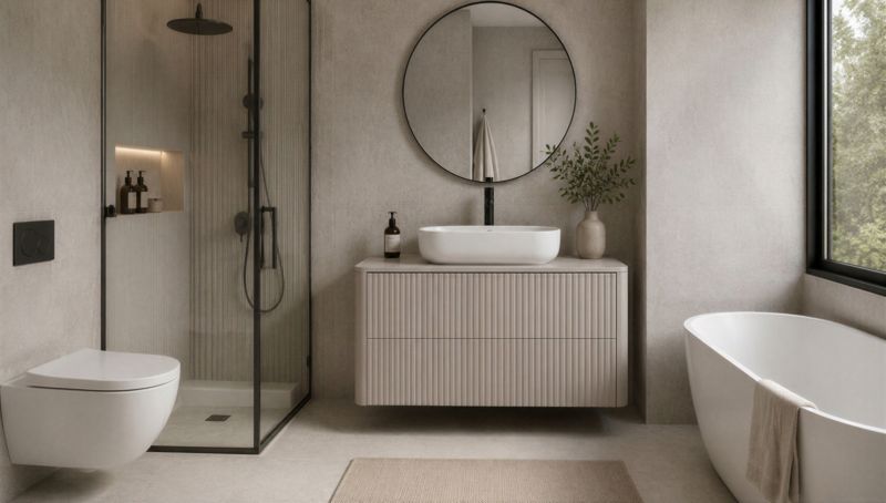 Szafka z umywalką Furnidea 80 cm kaszmir LINEA 1 szt.