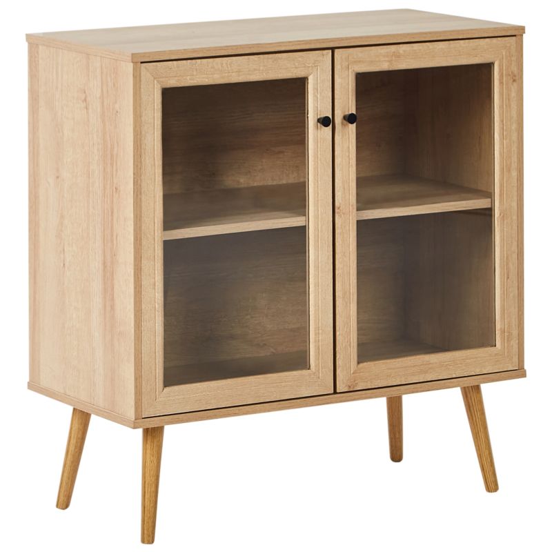 Szafka ze szklanymi drzwiami Albany 80 cm Jasnobrązowy 1 szt.