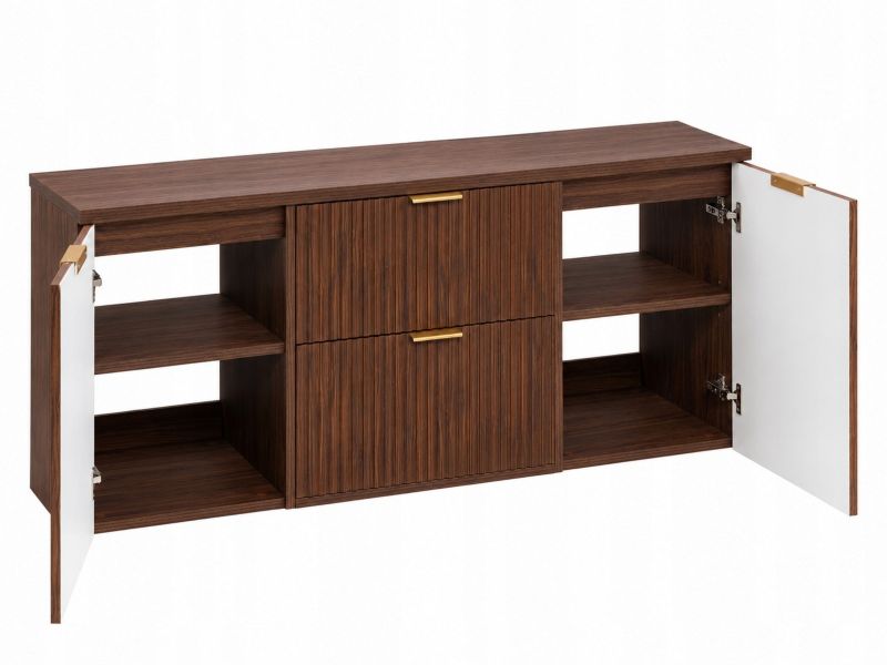 Szafki Łazienkowe Furnidea 160 cm z Blatem Dąb Orzech FLOW 2 SZAFKI 1 szt.