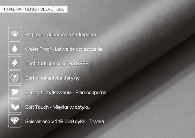 Szara Poduszka Dzienna Visby Triangel 120 cm na zagłówek łóżka 1 szt.