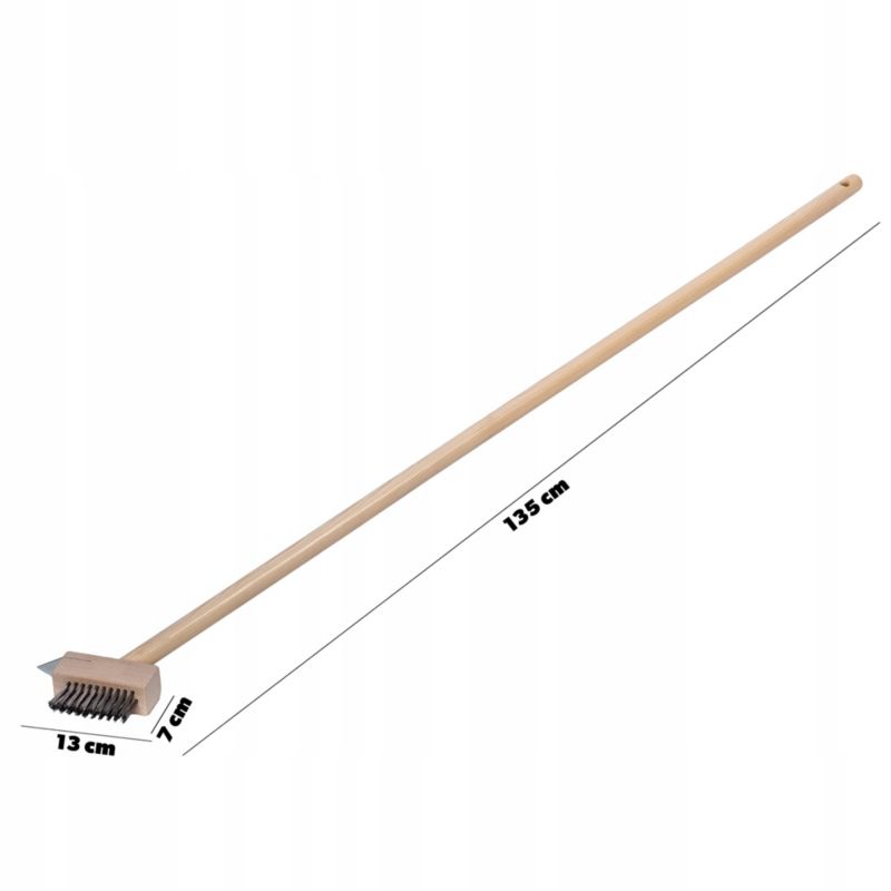 Szczotka Do Kostki Brukowej KADAX Ze Skrobakiem Czyszczenia Trzon Drewniany 135cm 1szt.