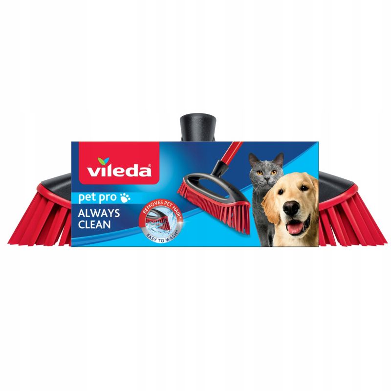 Szczotka do zamiatania sierści i włosów Vileda Pet Pro  130cm czerwona 1szt.