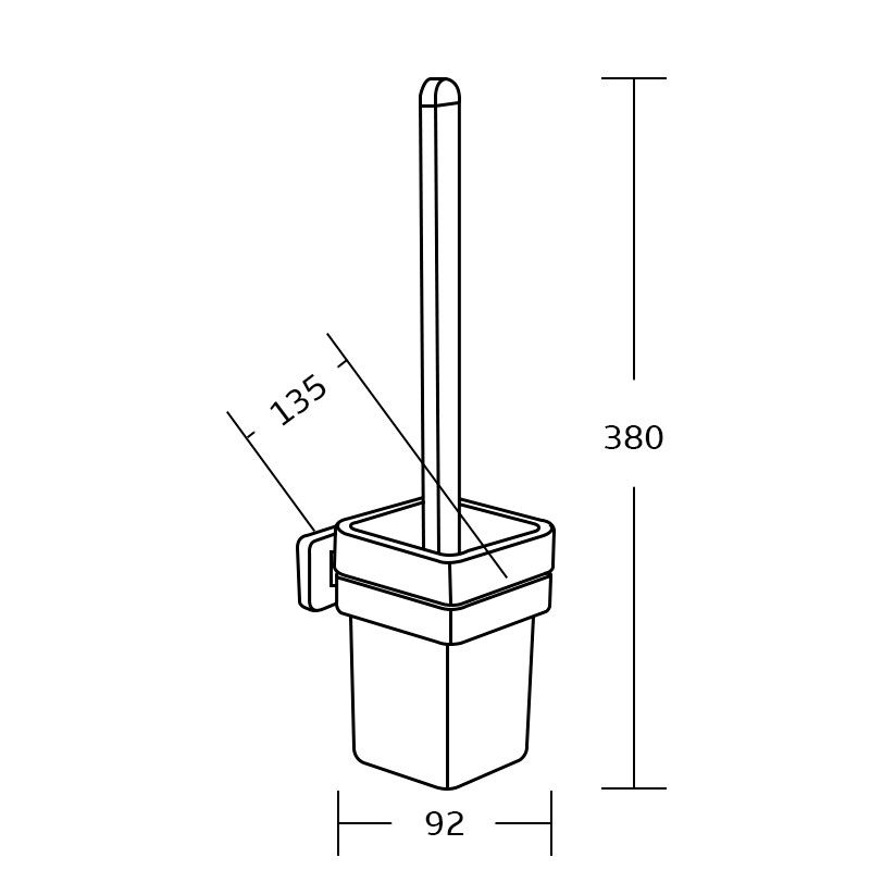 Szczotka toaletowa ścienna Mexen Asis złota 9,2x38 cm 1 szt.
