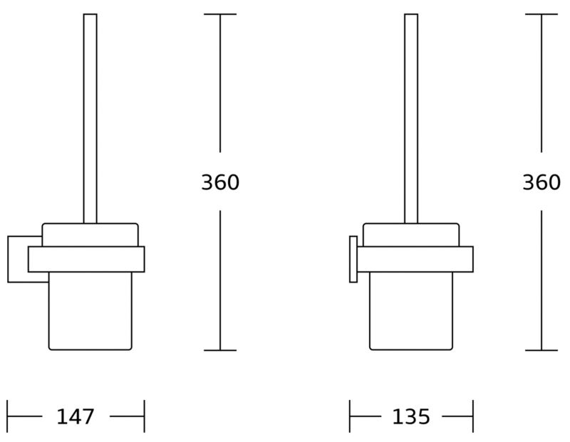 Szczotka toaletowa Mexen Vox złoty 14,7x36 cm 1 szt.