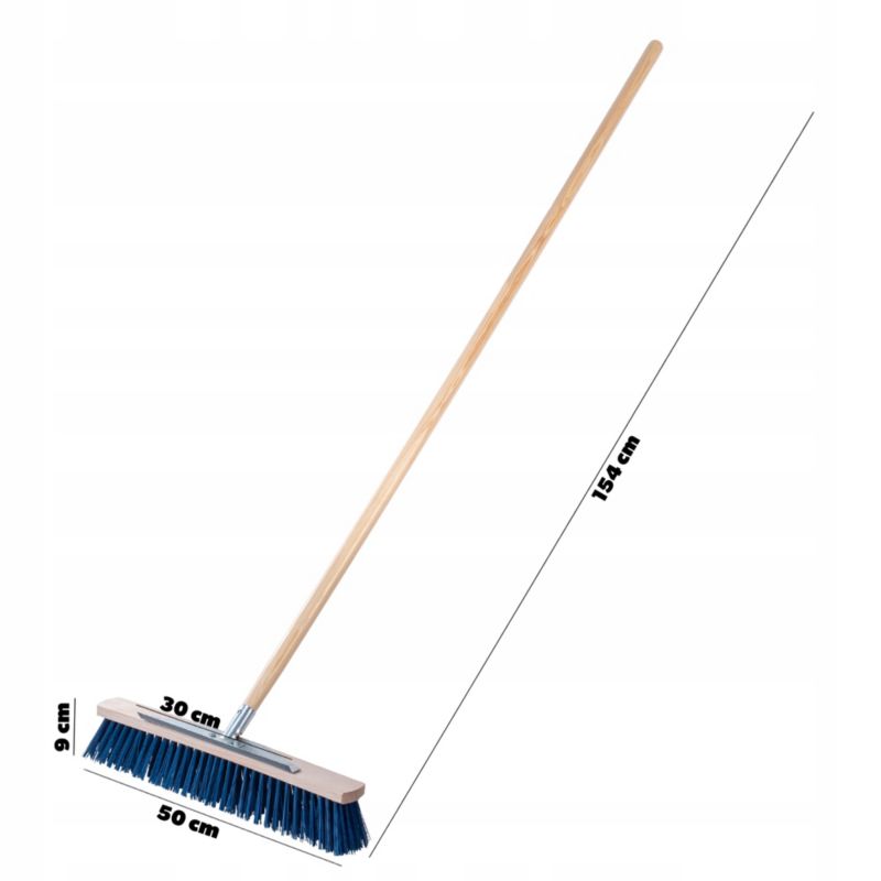 Szczotka Ulicówka KADAX 50cm Do Zamiatania Chodnika Kostki Ze Skrobakiem 154cm 1szt.