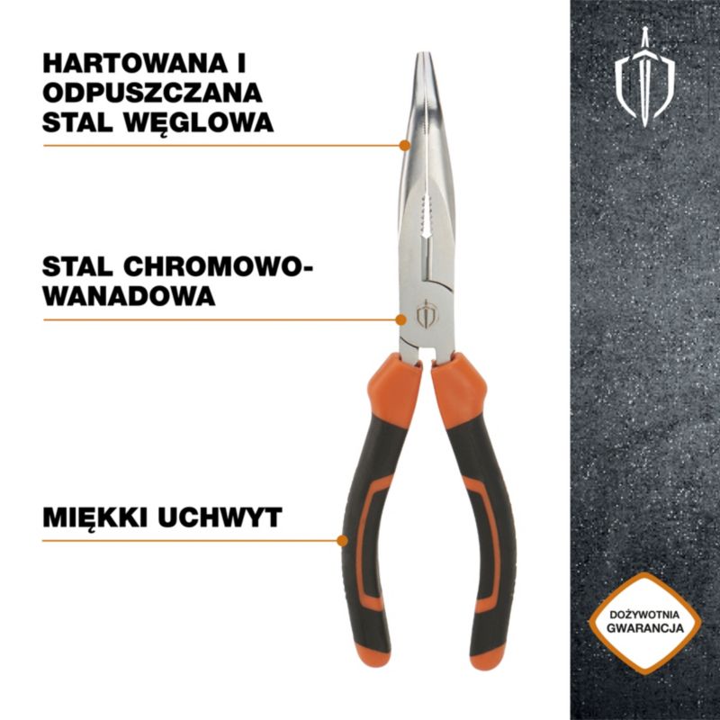 Szczypce długie Magnusson wygięte 200 mm