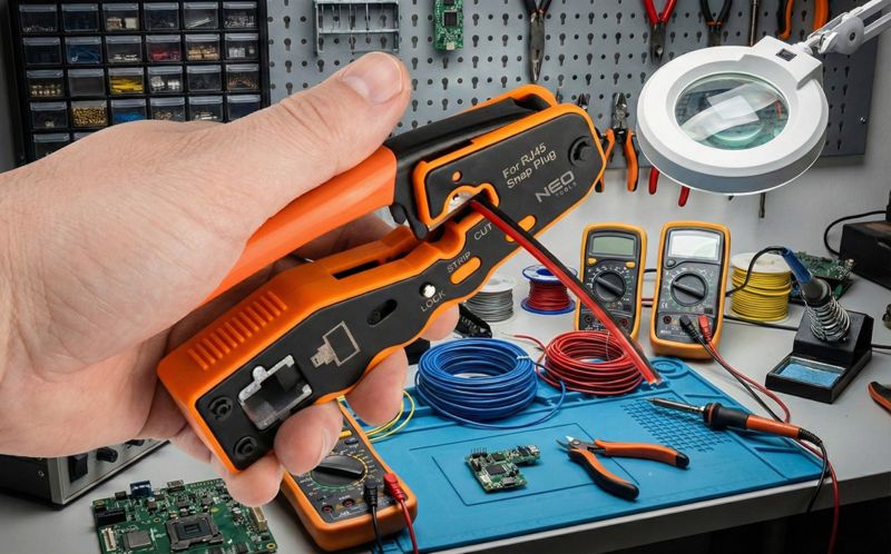 Szczypce NEO TOOLS do zaciskania wtyków przelotowych  RJ45 1 szt