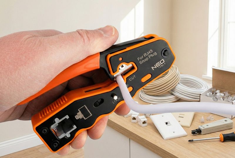 Szczypce NEO TOOLS do zaciskania wtyków przelotowych  RJ45 1 szt