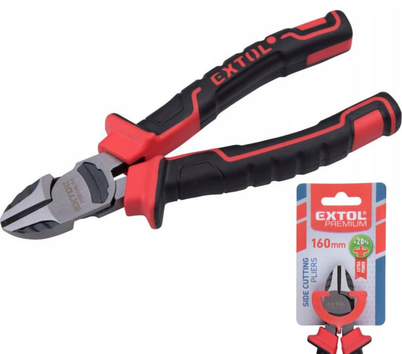 Szczypce tnące boczne 160 mm Extol Premium POWER +30% CrV hartowane szczęki 1szt