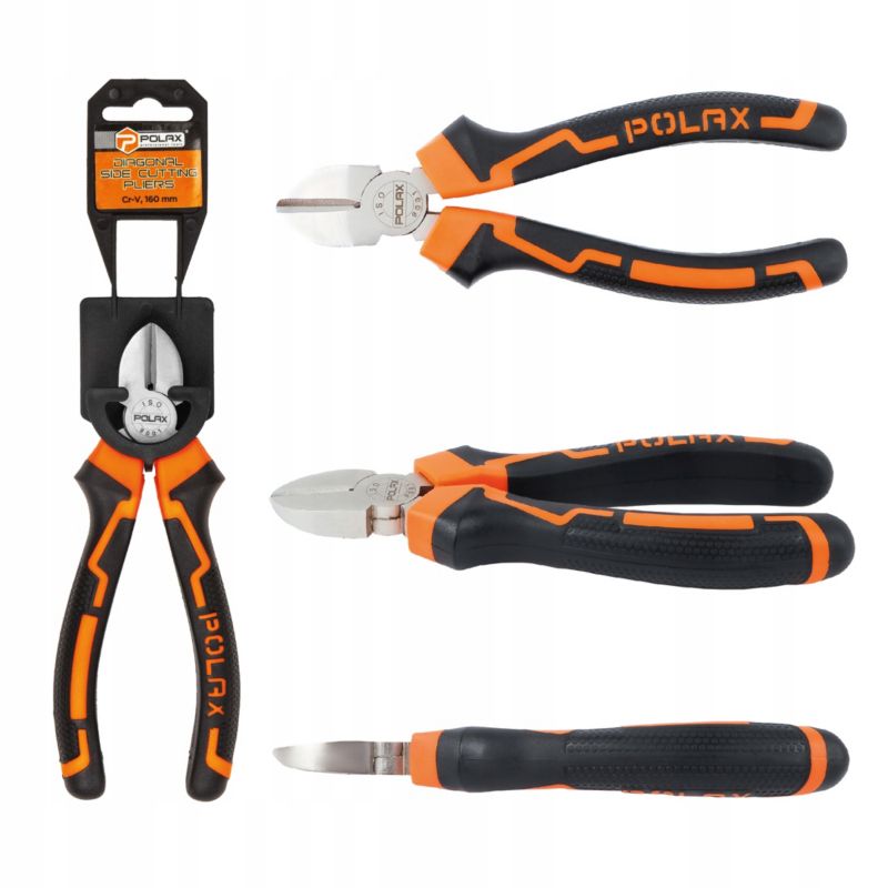 Szczypce tnące Polax boczne obcinaczki uchwyty dwukomponentowe Cr-V 160 mm 1 szt.