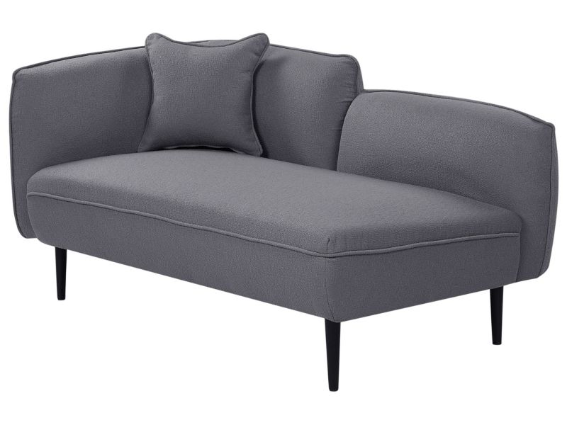 Szezlong boucle lewostronny ciemnoszary Chevannes 1 szt.