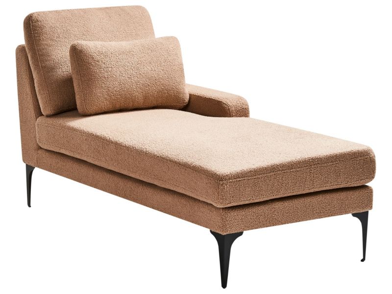 Szezlong boucle lewostronny piaskowy Ewron 1 szt.