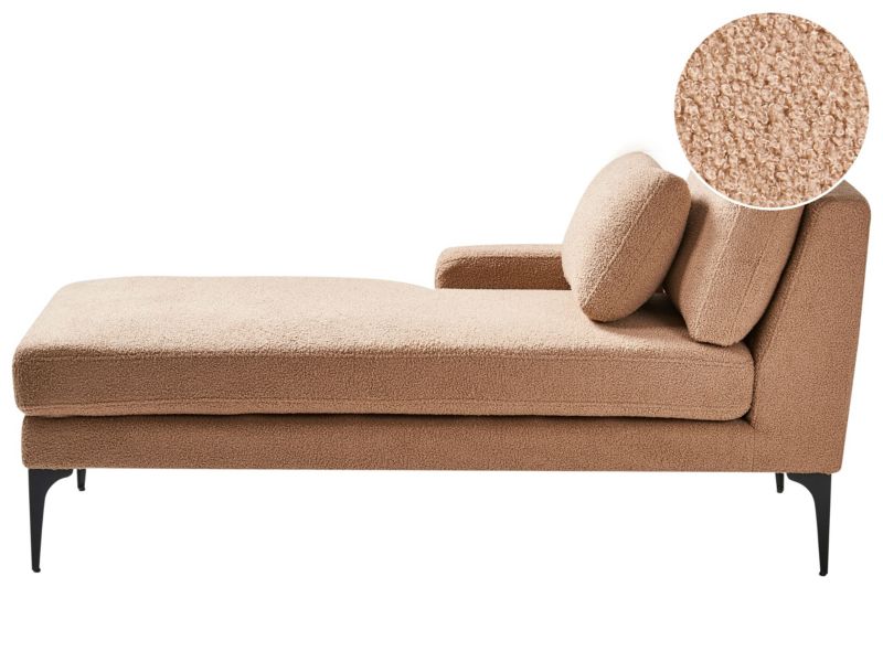 Szezlong boucle prawostronny piaskowy Ewron 1 szt.