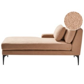 Szezlong boucle prawostronny piaskowy Ewron 1 szt.