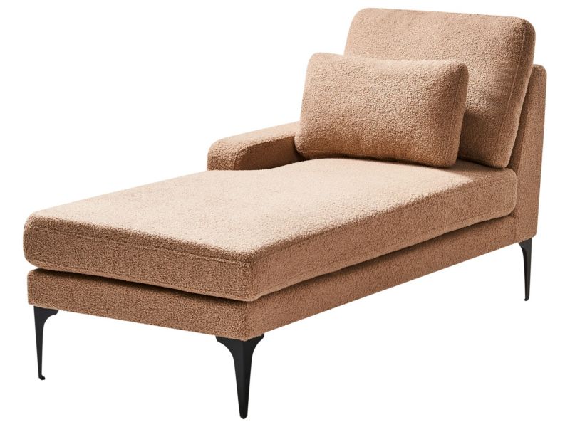 Szezlong boucle prawostronny piaskowy Ewron 1 szt.