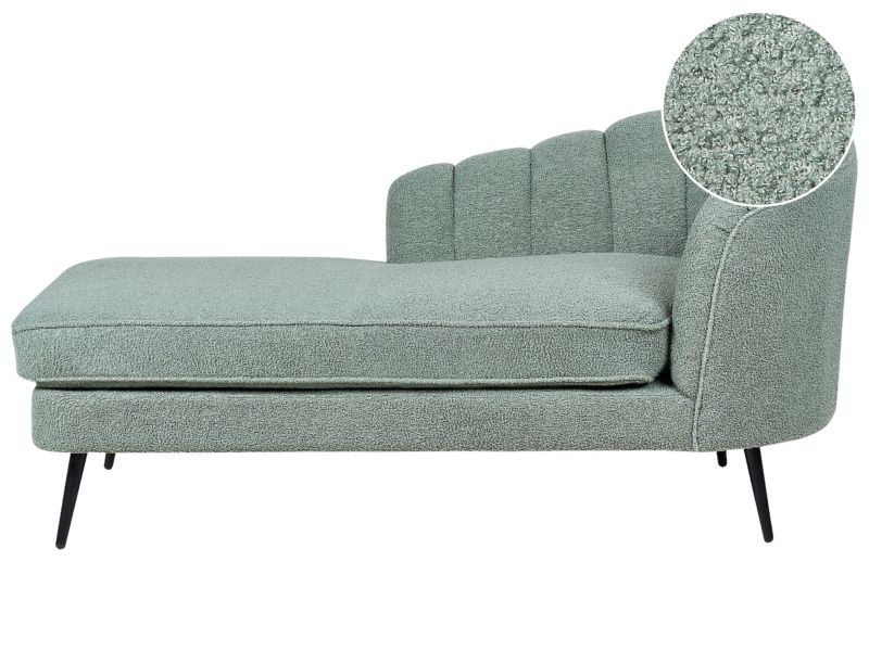 Szezlong boucle prawostronny zielony Allier 1 szt.