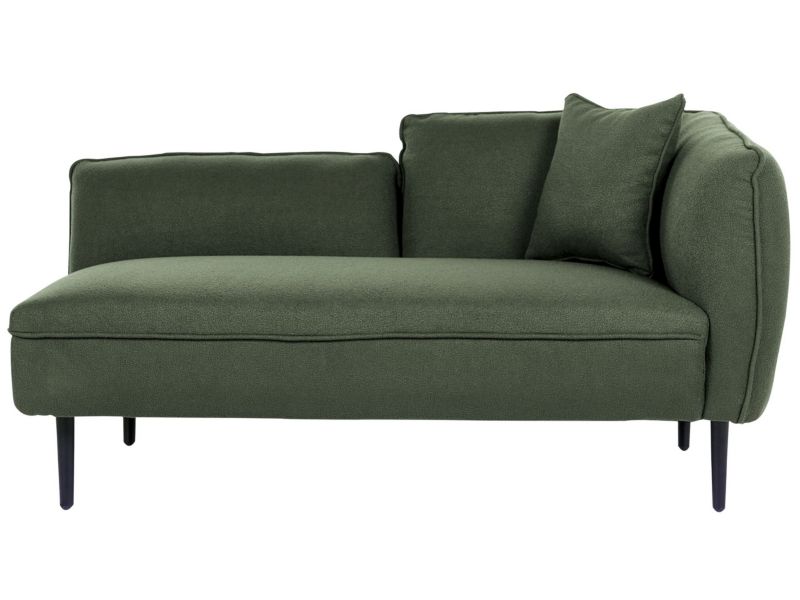 Szezlong boucle prawostronny zielony Chevannes 1 szt.
