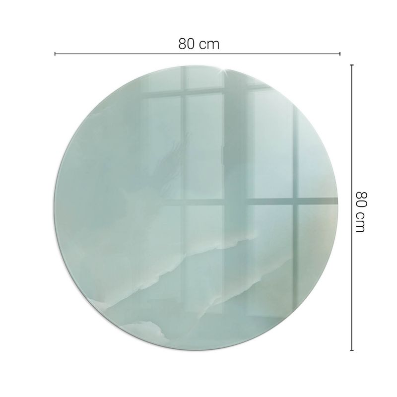Szkło Hartowane pod Kominek/Piec Tulup fi80 cm Szyba Ochronna Okrągła Delikatny marmurowy wzór 1 szt.
