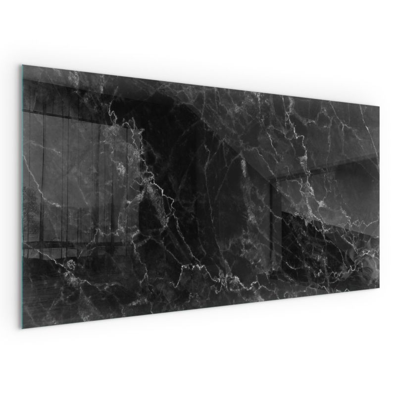 Szkło Hartowane pod Kominek/Piec Wallfluent 100x50 cm Szyba Ochronna Prostokątna Elegancki wzór marmuru 1 szt.