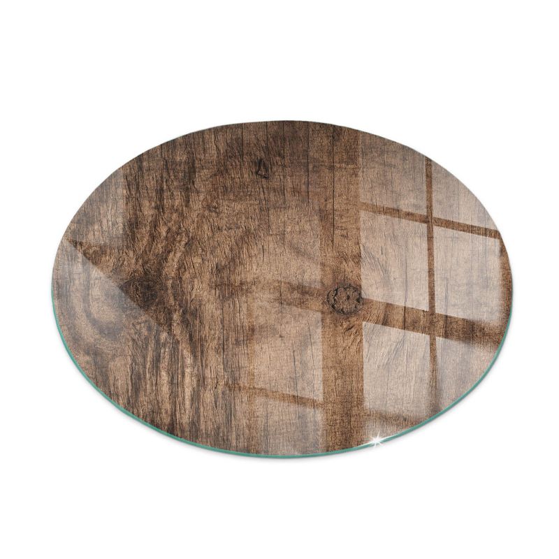 Szkło Ochronne z Nadrukiem Tulup fi100 cm Płyta pod Kominek Naturalne drewno 1 szt.