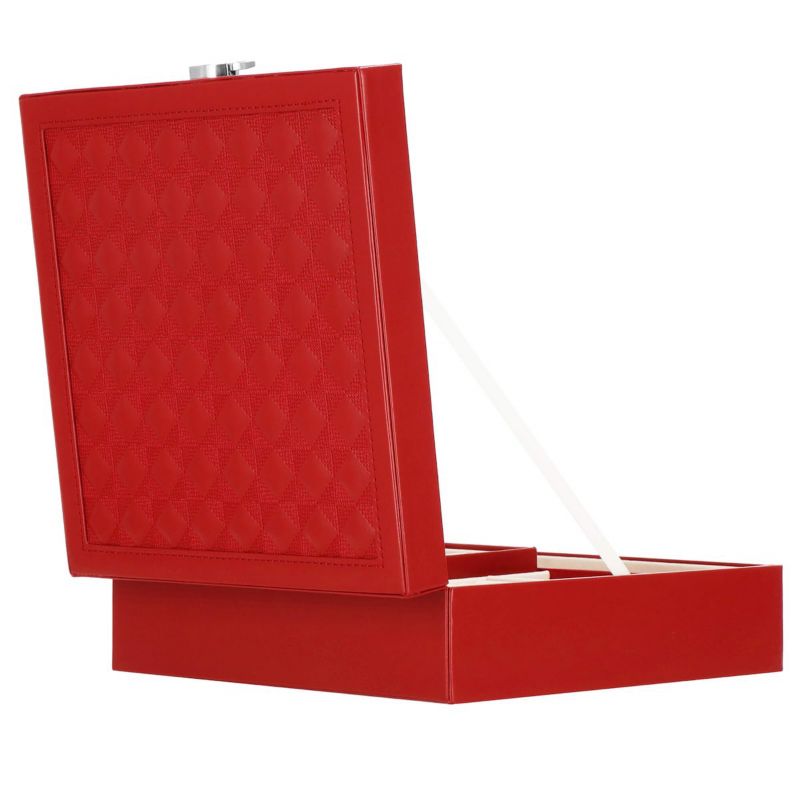 Szkatułka na biżuterię Springos 25x25x8,5 cm z przegródkami ekoskóra 1 szt.