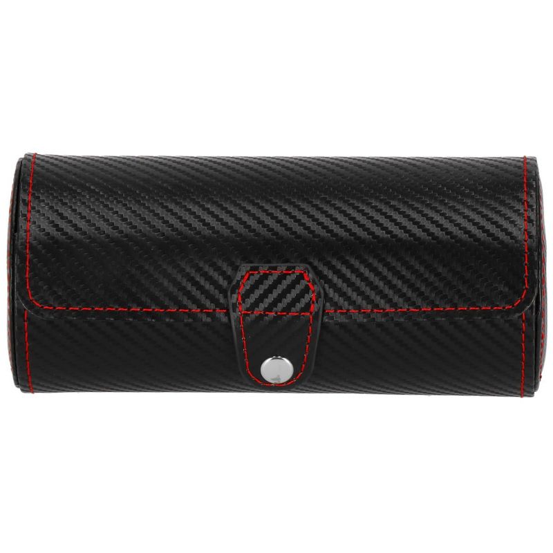 Szkatułka na zegarki Springos carbon z 2 przegródkami czarna 1 szt.