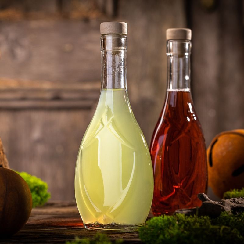 Szklana butelka na nalewkę z korkiem syntetycznym 250ml,1 szt.