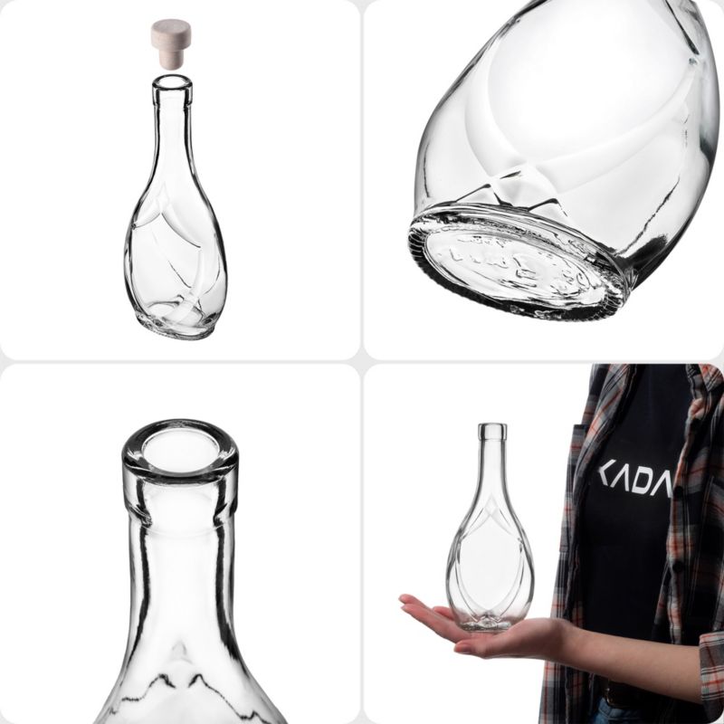 Szklana butelka na nalewkę z korkiem syntetycznym 250ml,1 szt.