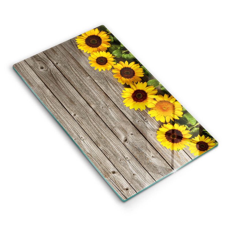Szklana deska do krojenia Wallfluent 30x52 cm Słoneczniki na deskach 1 szt.
