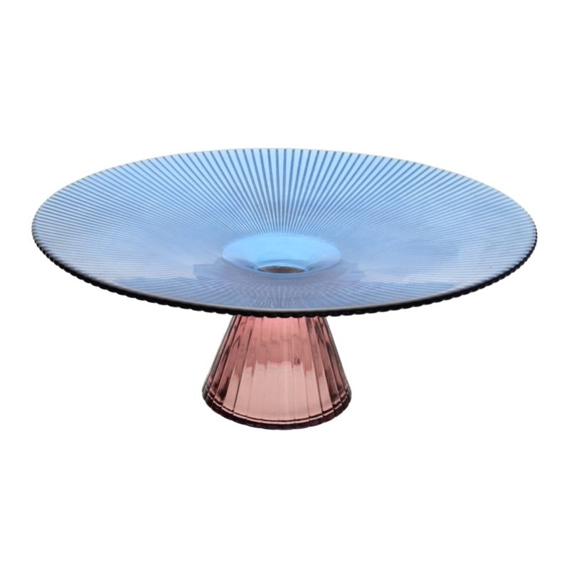 Szklana patera Daz Glass 26x10 niebiesko różowa 1 szt