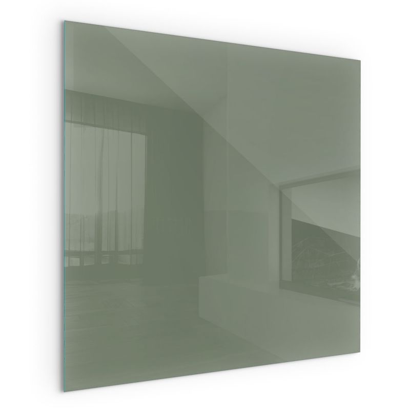 Szklana Podkładka Pod Kominek Kwadrat Wallfluent 60x60 cm Oliwkowy zielony 1 szt.