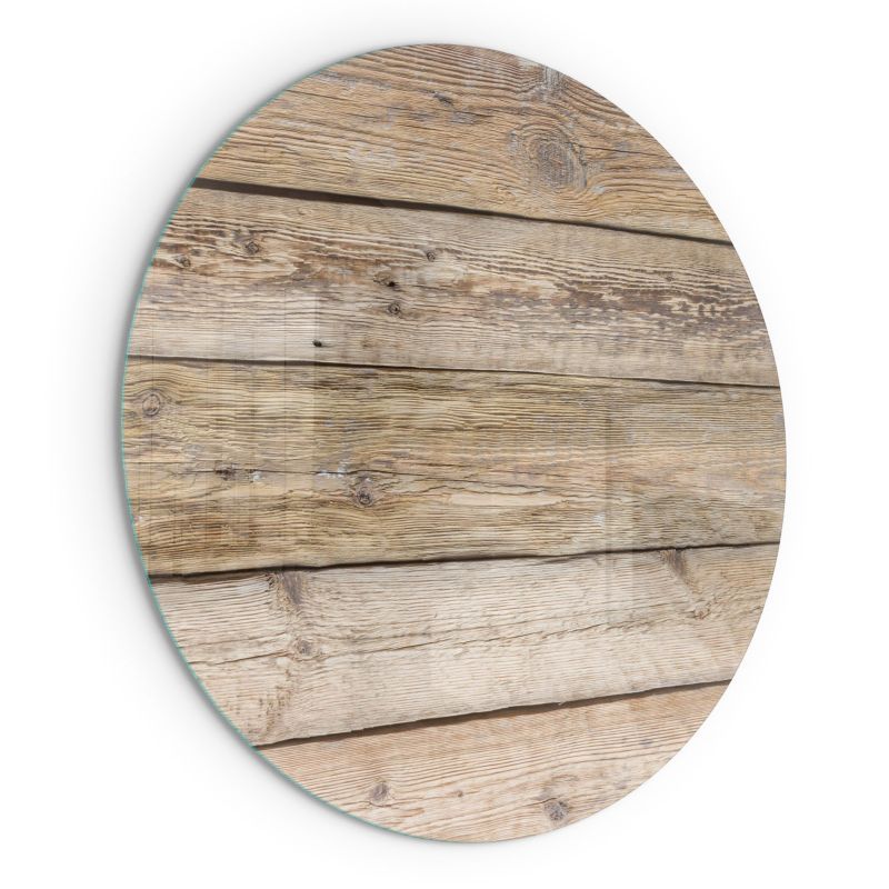 Szklana Podkładka Pod Kominek Okrąg Wallfluent Fi50 cm Faktura drewnianych desek 1 szt.